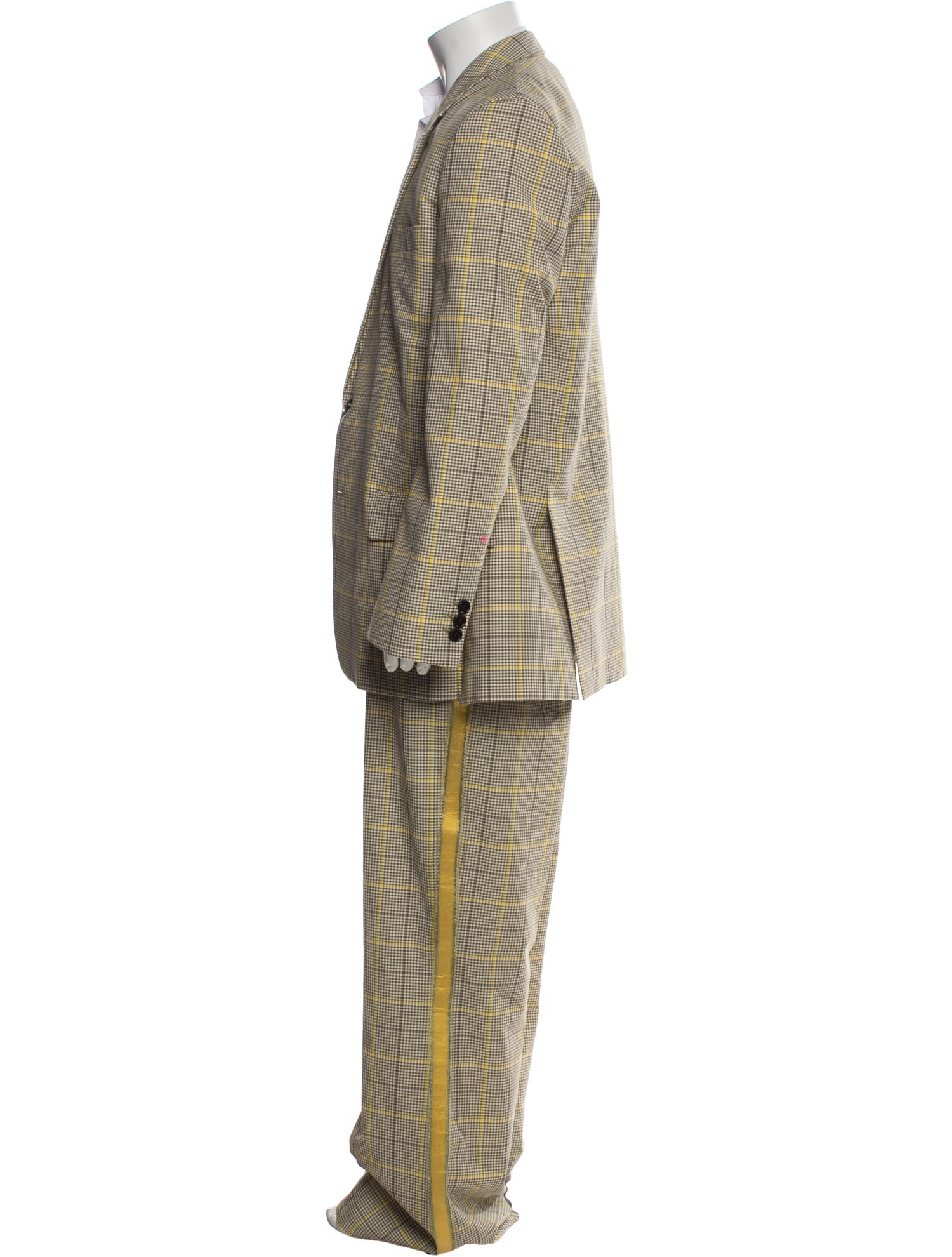 Marni Virgin Wool Plaid Print Two-Piece Blazer