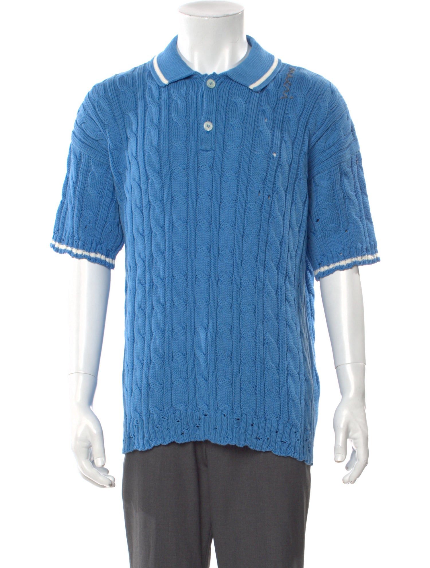 Marni Tweed Pattern Collar Polo Shirt w/ Tags