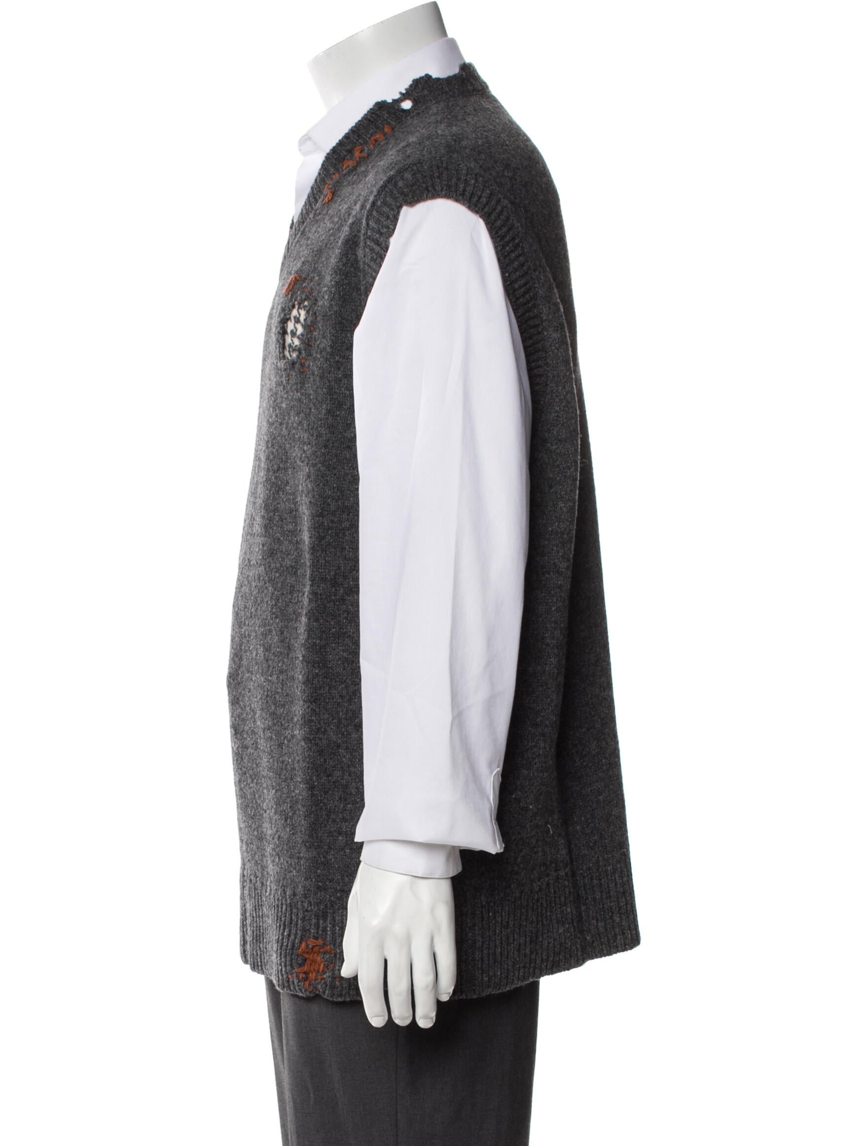 Marni Virgin Wool Graphic Print Sweater Vest w/ Tags