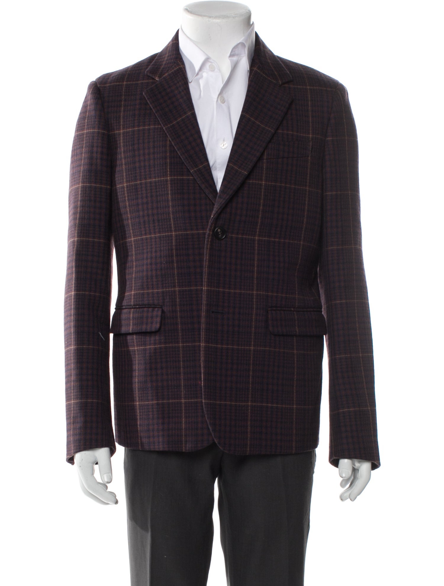 Marni Virgin Wool Plaid Print Blazer