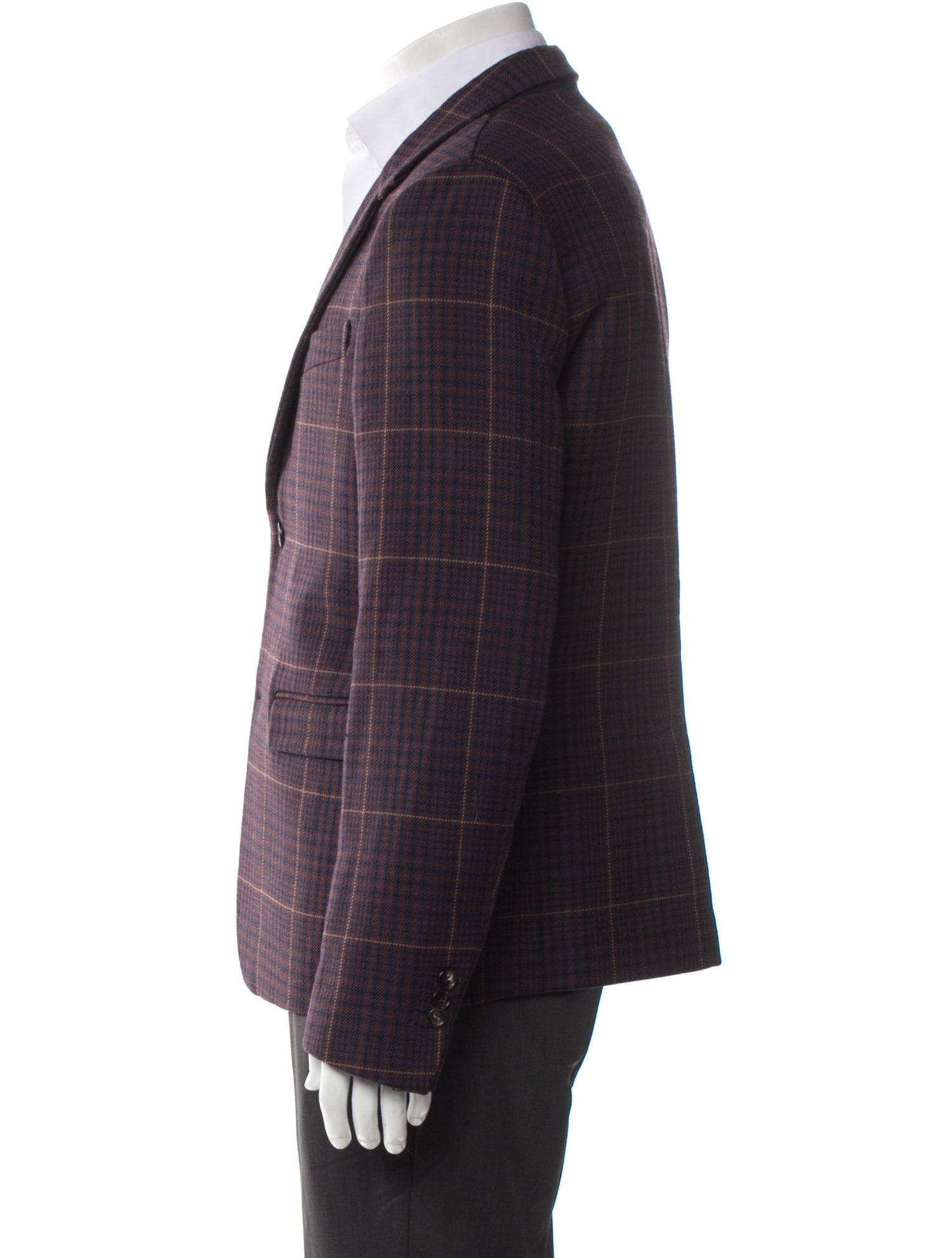 Marni Virgin Wool Plaid Print Blazer