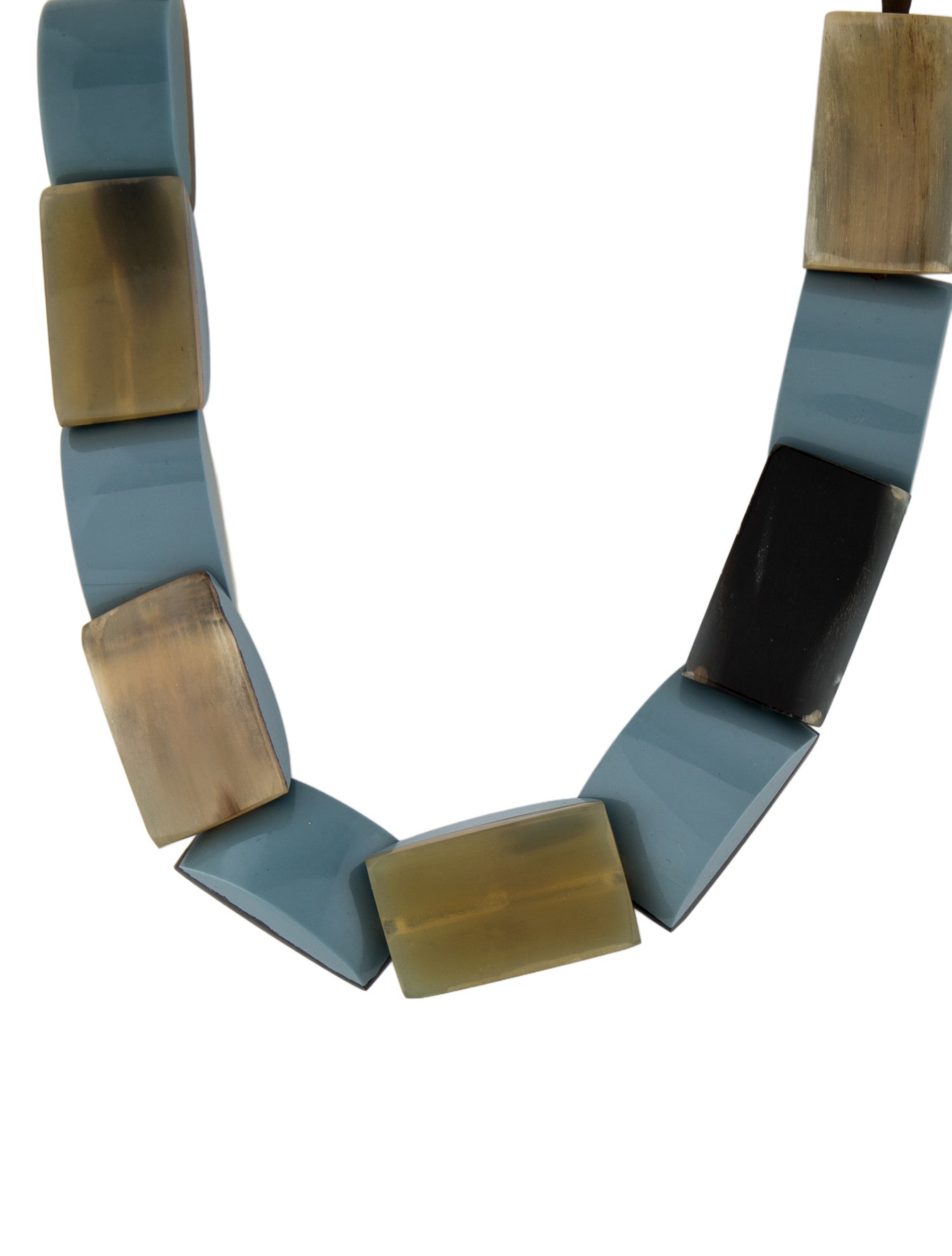 Marni Horn, Resin & Ribbon Station Necklace