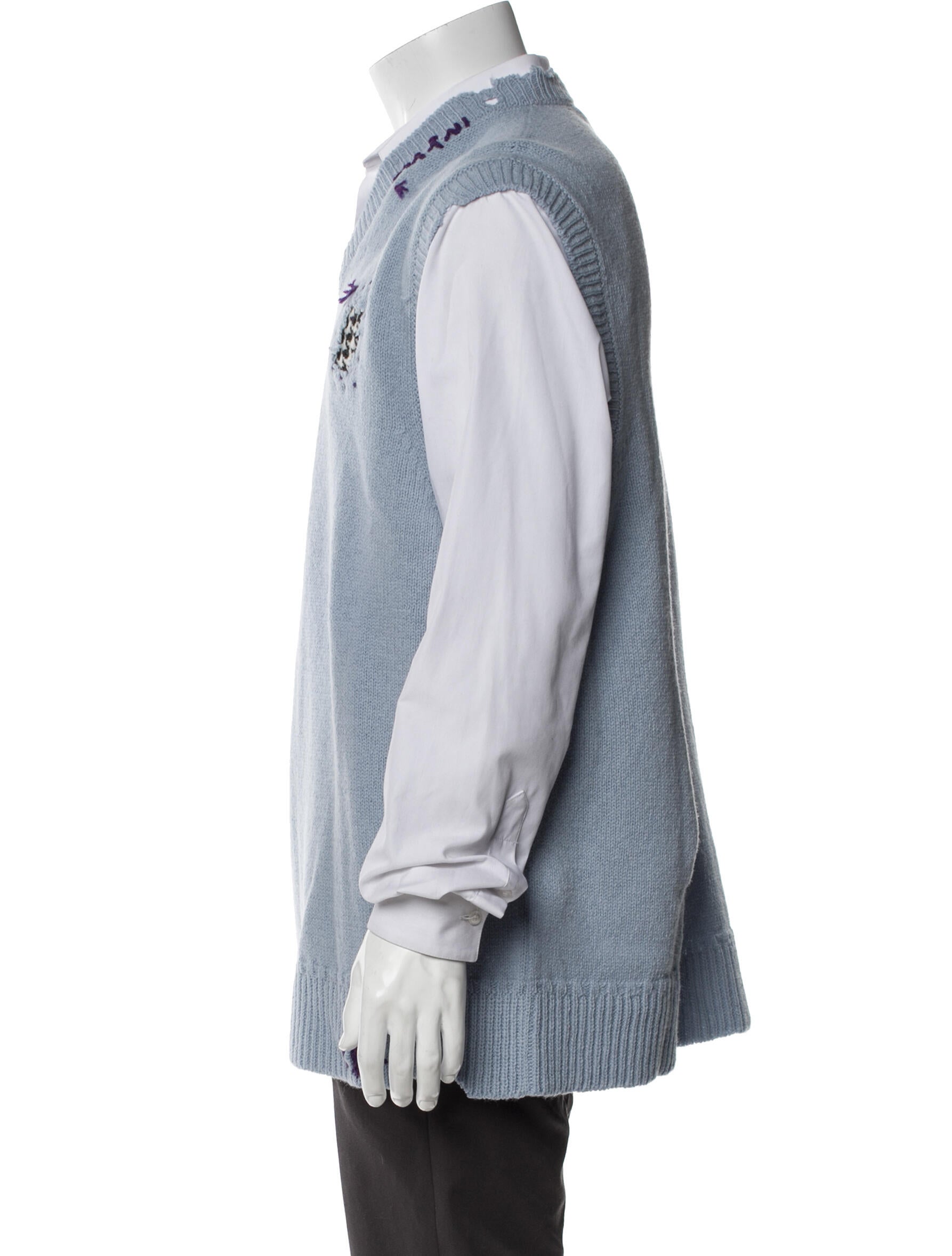 Marni Virgin Wool V-Neck Sweater Vest