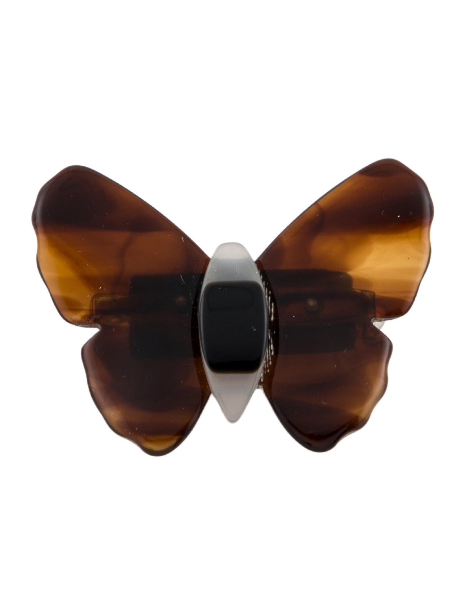 Marni Leather & Resin Butterfly Pin Brooch
