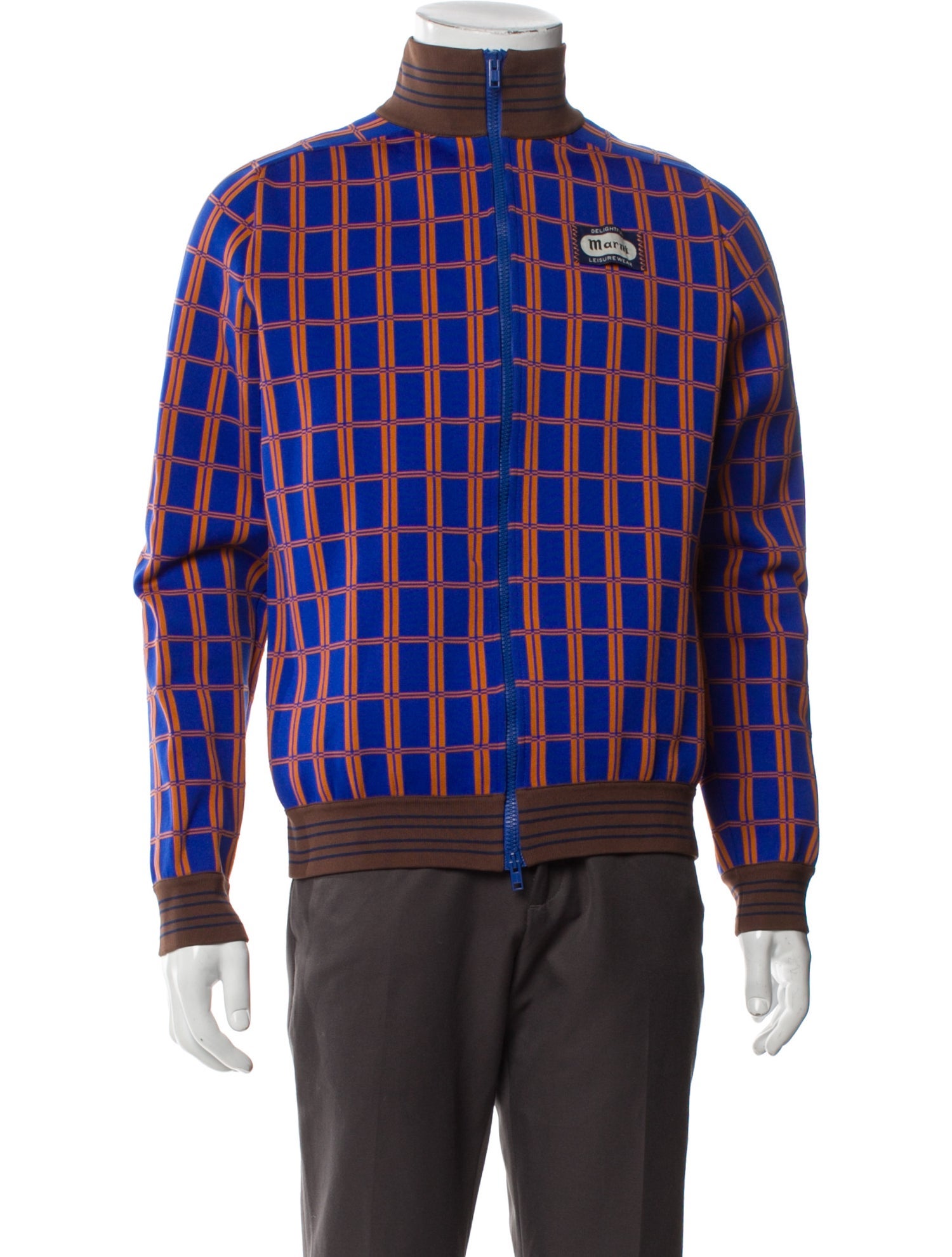 Marni Plaid Print Windbreaker