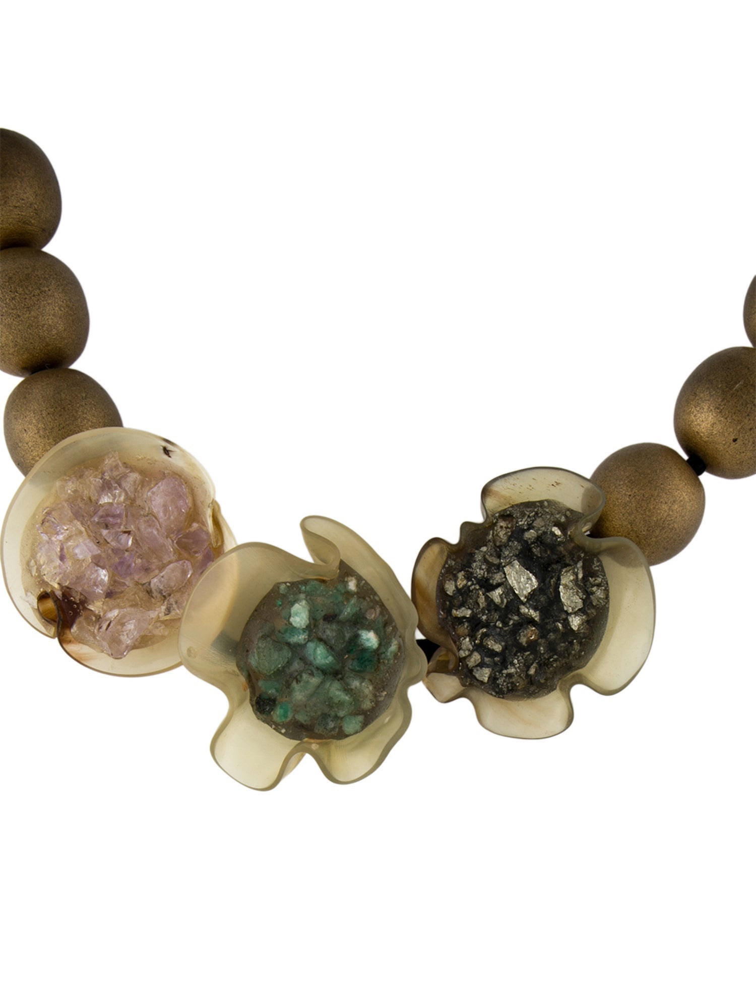 Marni Stone, Horn & Ribbon Bead Strand Necklace