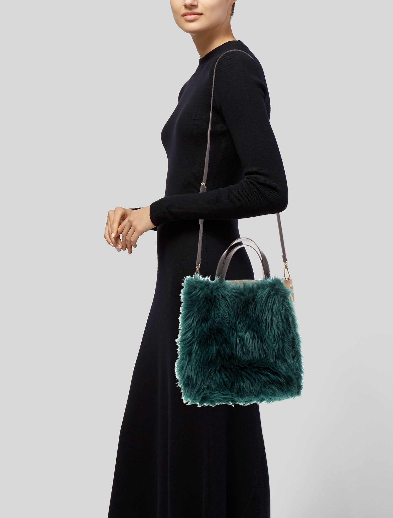 Marni Fur Top Handle Bag