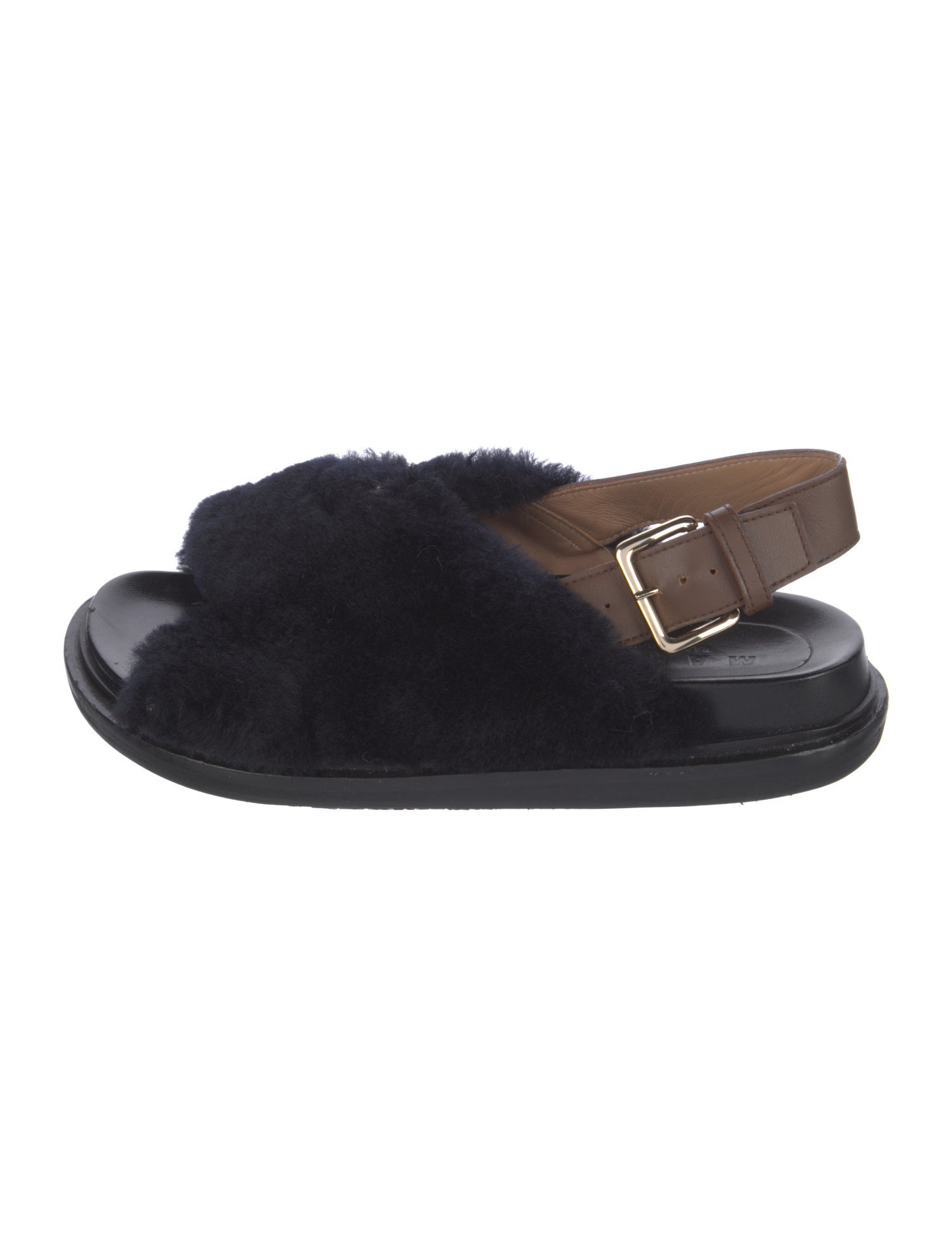 Marni Faux Fur Slingback Sandals