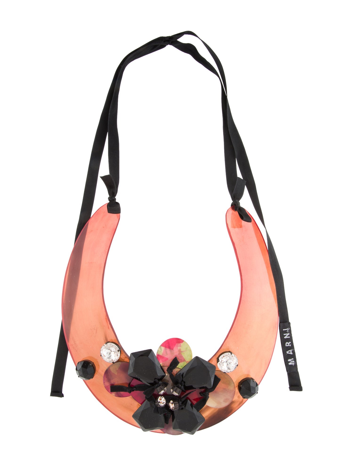 Marni Horn, Crystal & Resin Collar Necklace