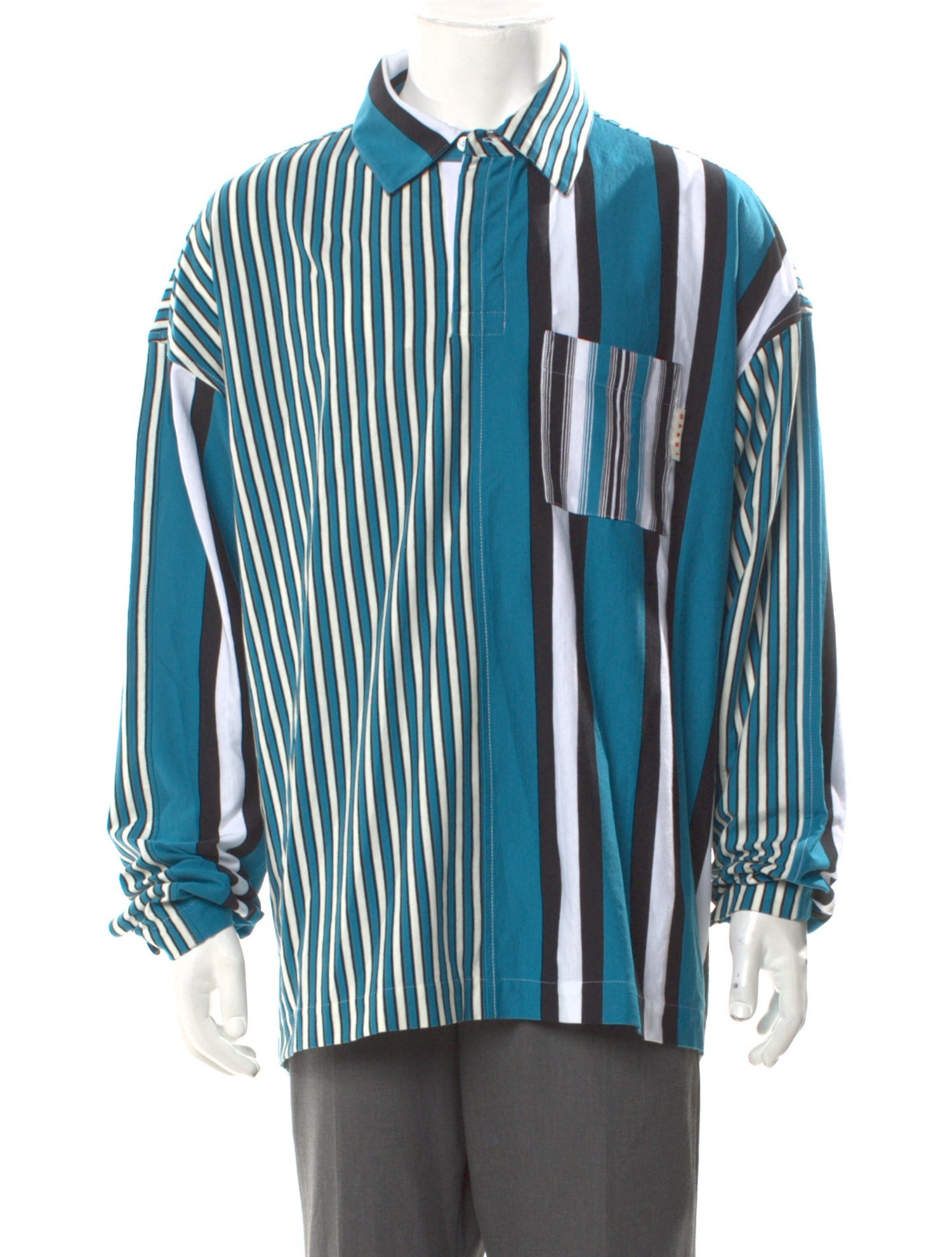 Marni Striped Collar Polo Shirt w/ Tags