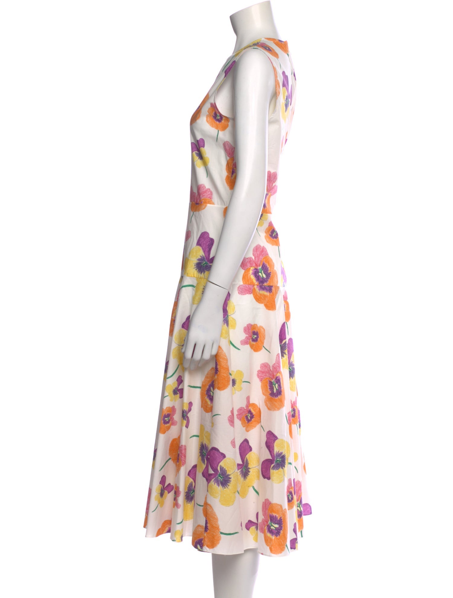 Marni Floral Print Midi Length Dress