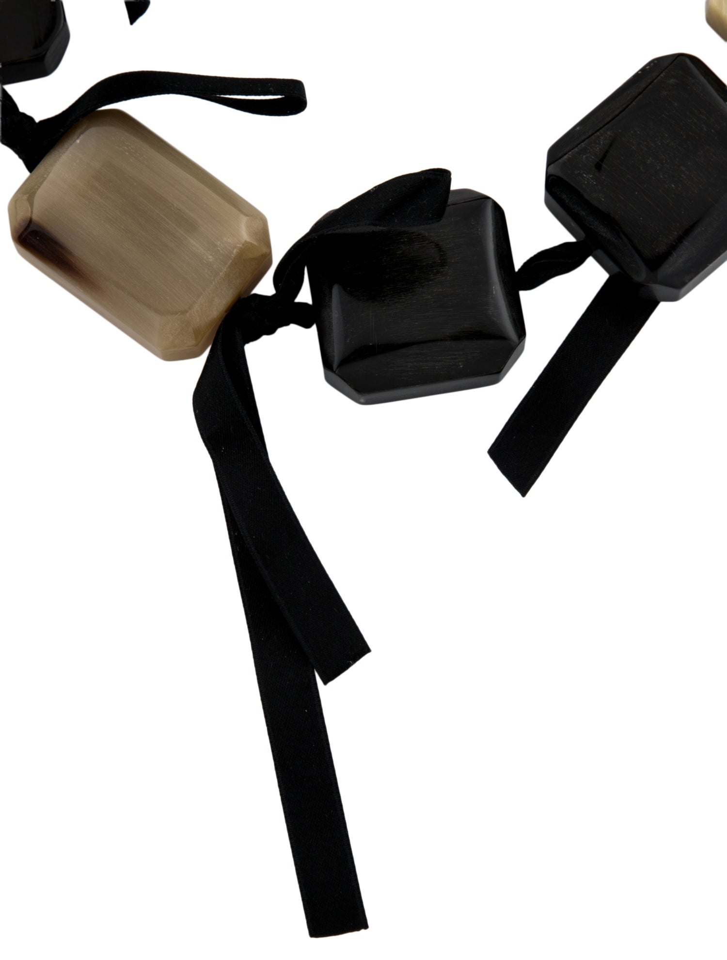 Marni Horn Bead & Ribbon Necklace