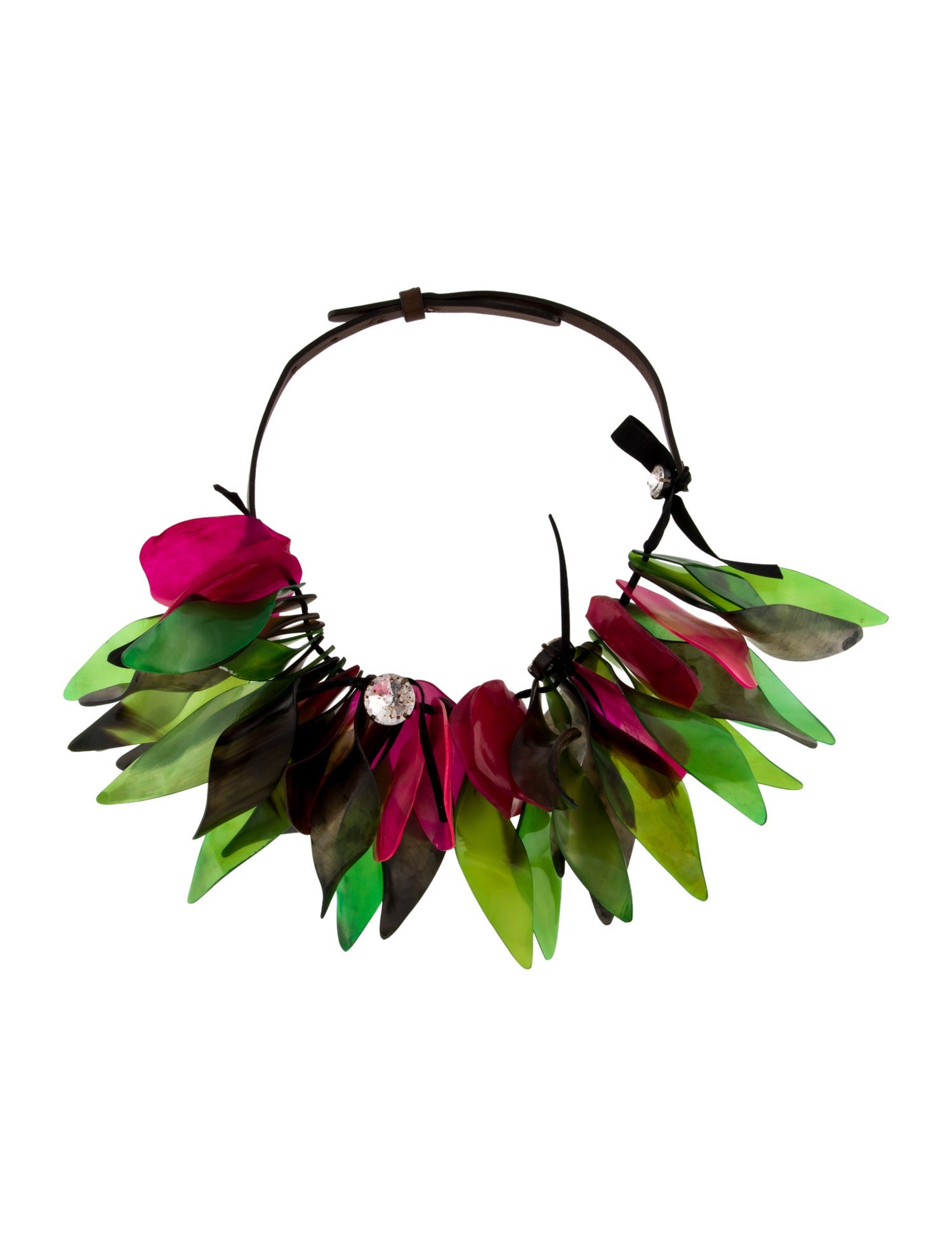 Marni Horn & Crystal Collar Necklace