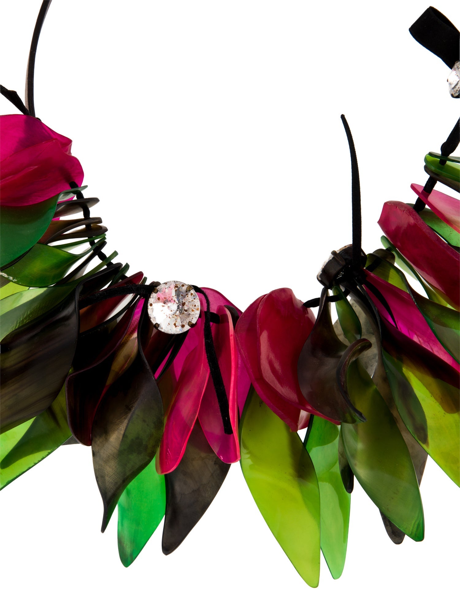 Marni Horn & Crystal Collar Necklace