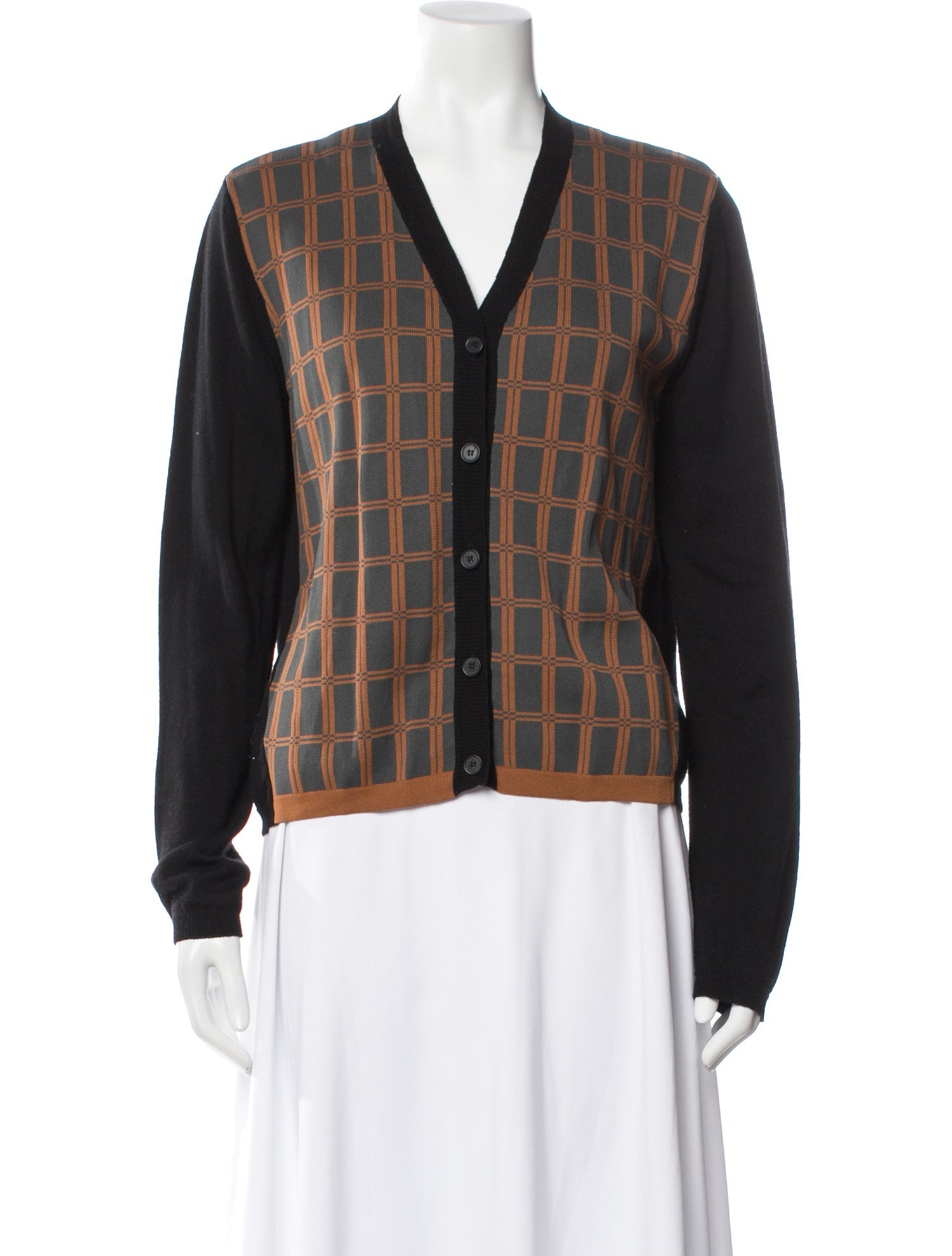 Marni Virgin Wool Plaid Print Sweater