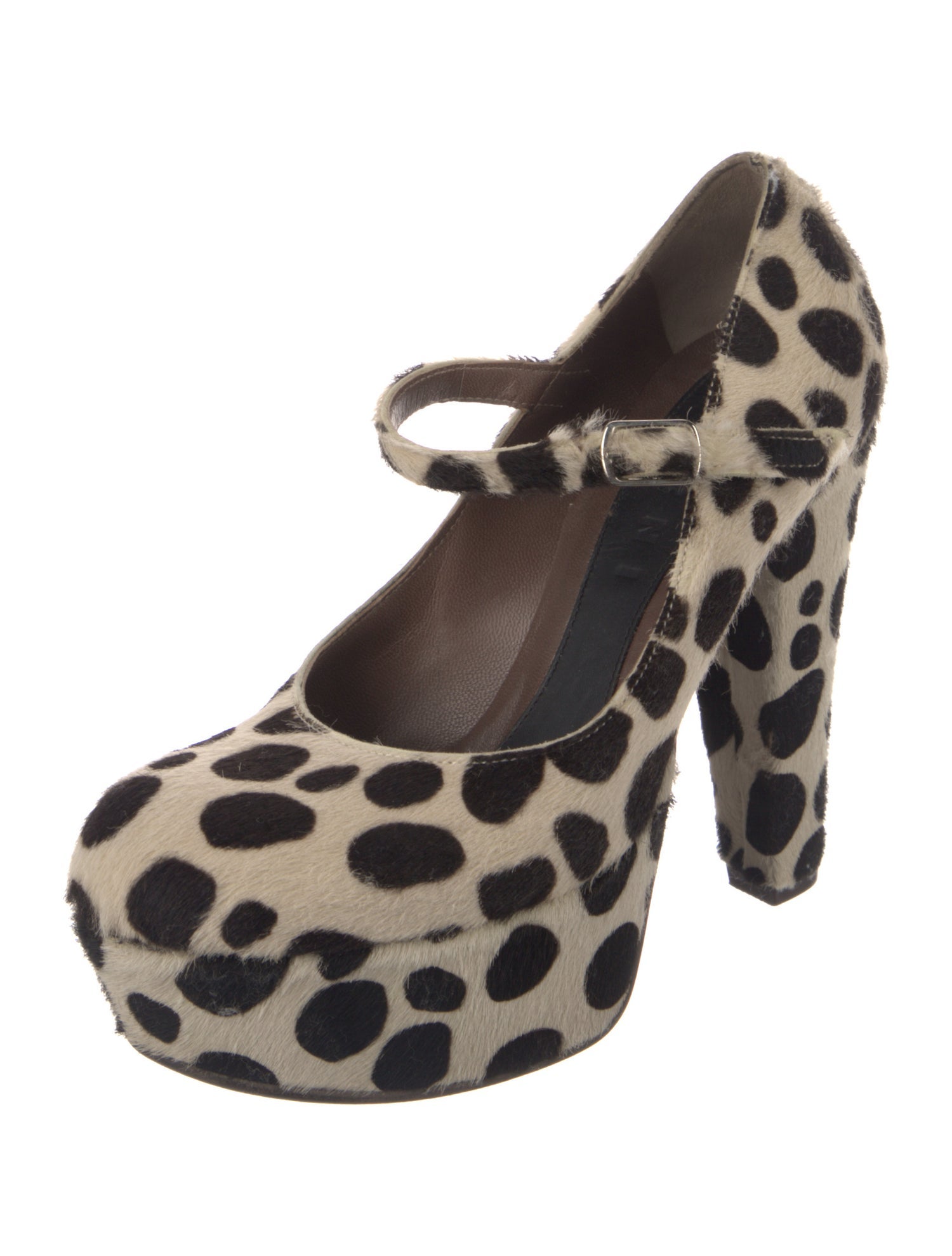Marni Ponyhair Animal Print Pumps