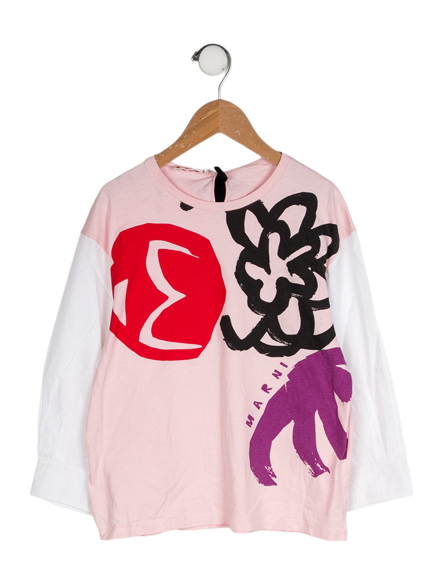 Marni Cotton Graphic Print Long Sleeve T Shirt