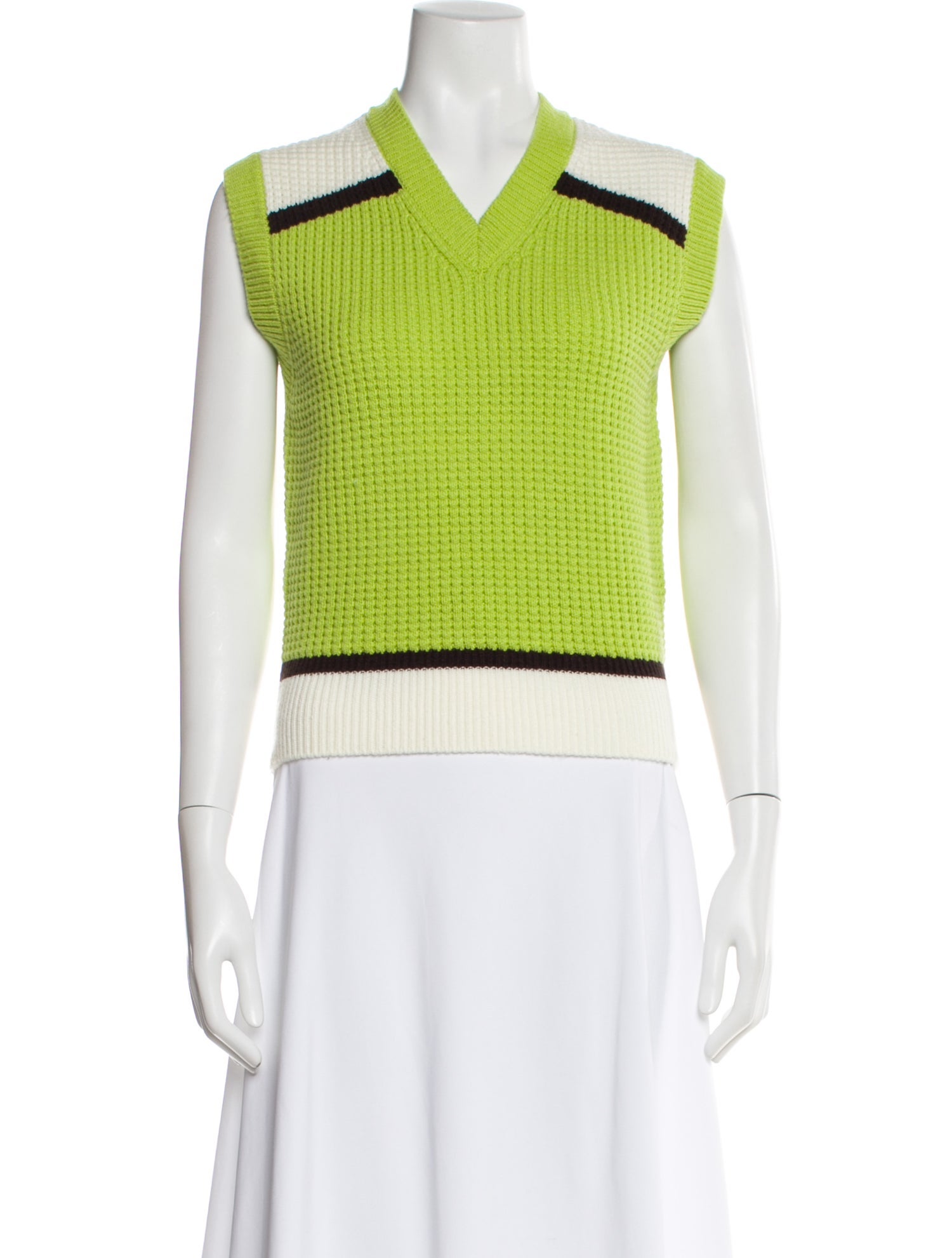 Marni Colorblock Pattern V-Neck Sweater