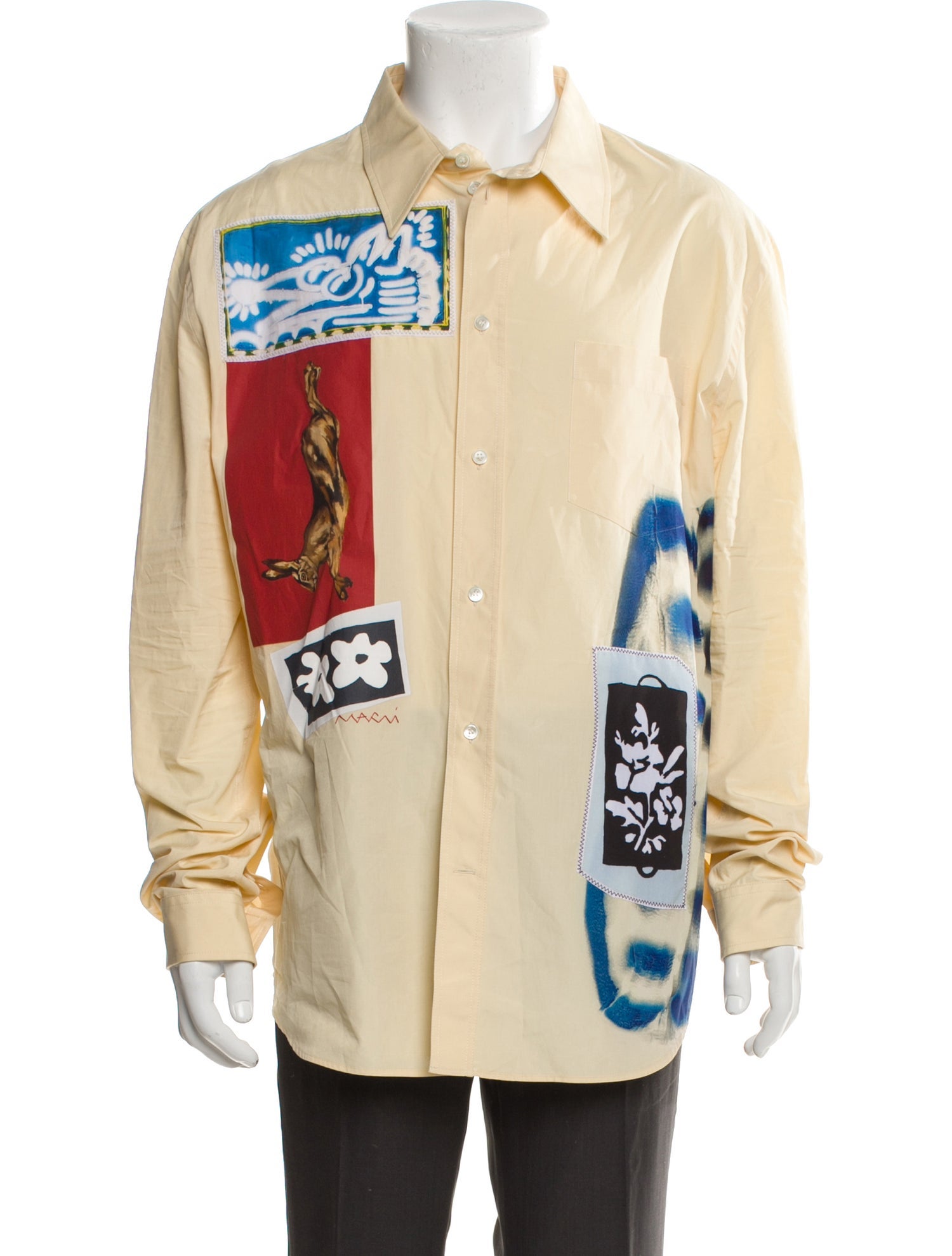 Marni Graphic Print Long Sleeve Shirt