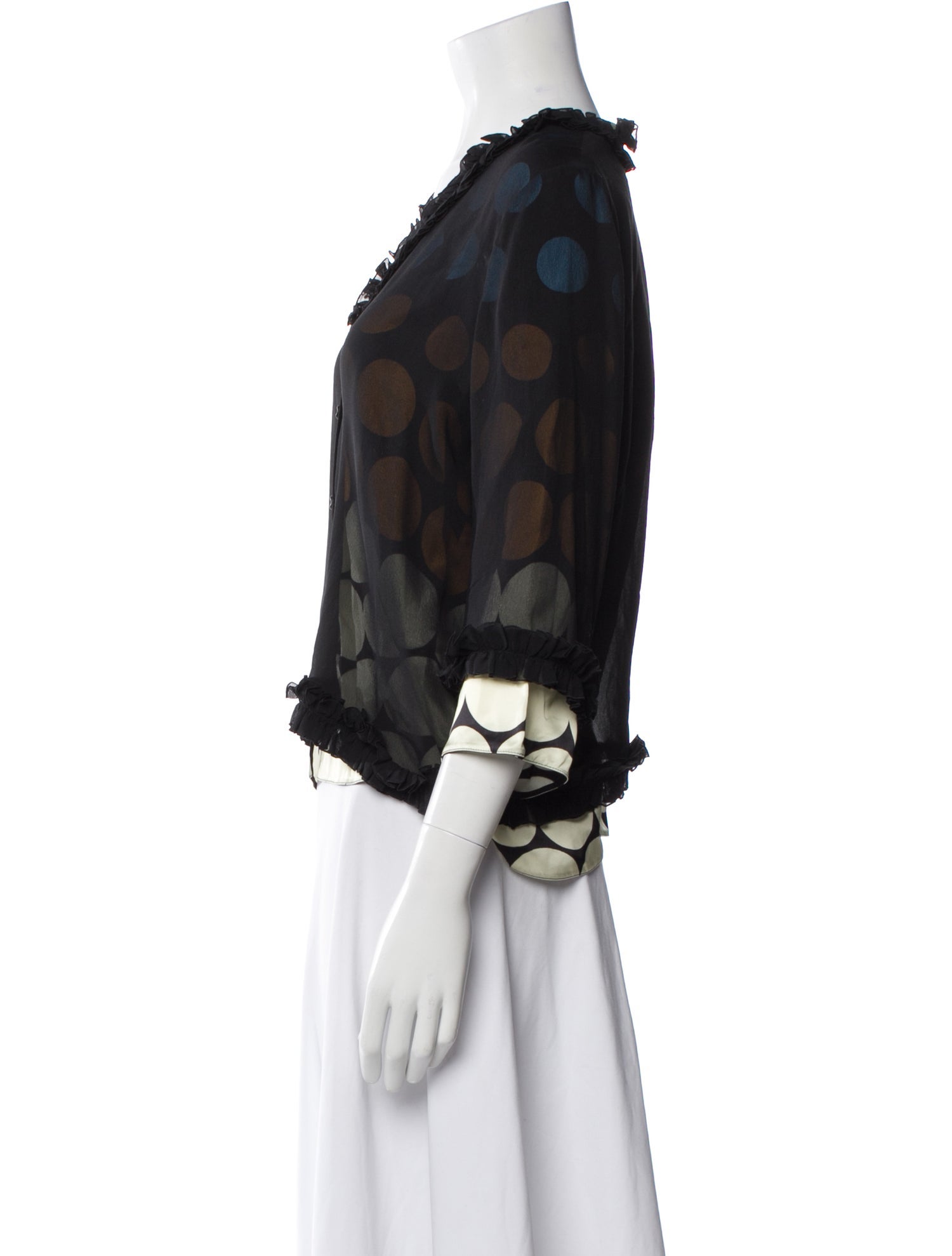 Marni Silk Polka Dot Print Blouse