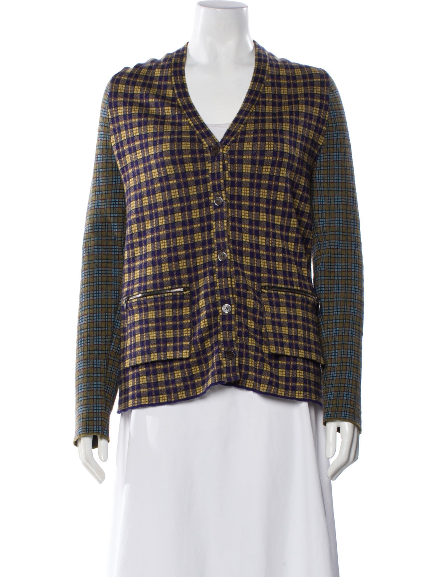 Marni Cashmere Plaid Print Sweater