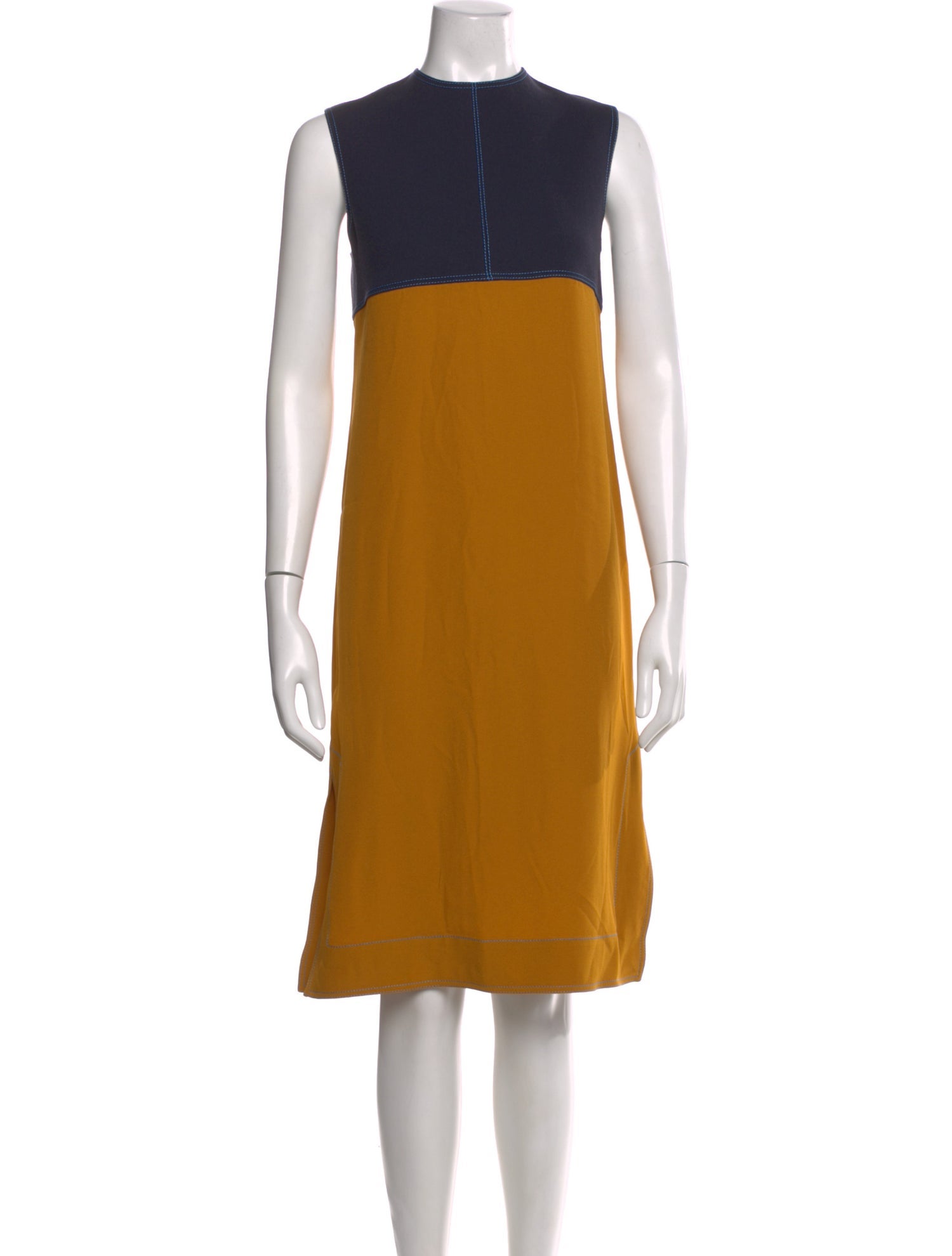 Marni Colorblock Pattern Midi Length Dress