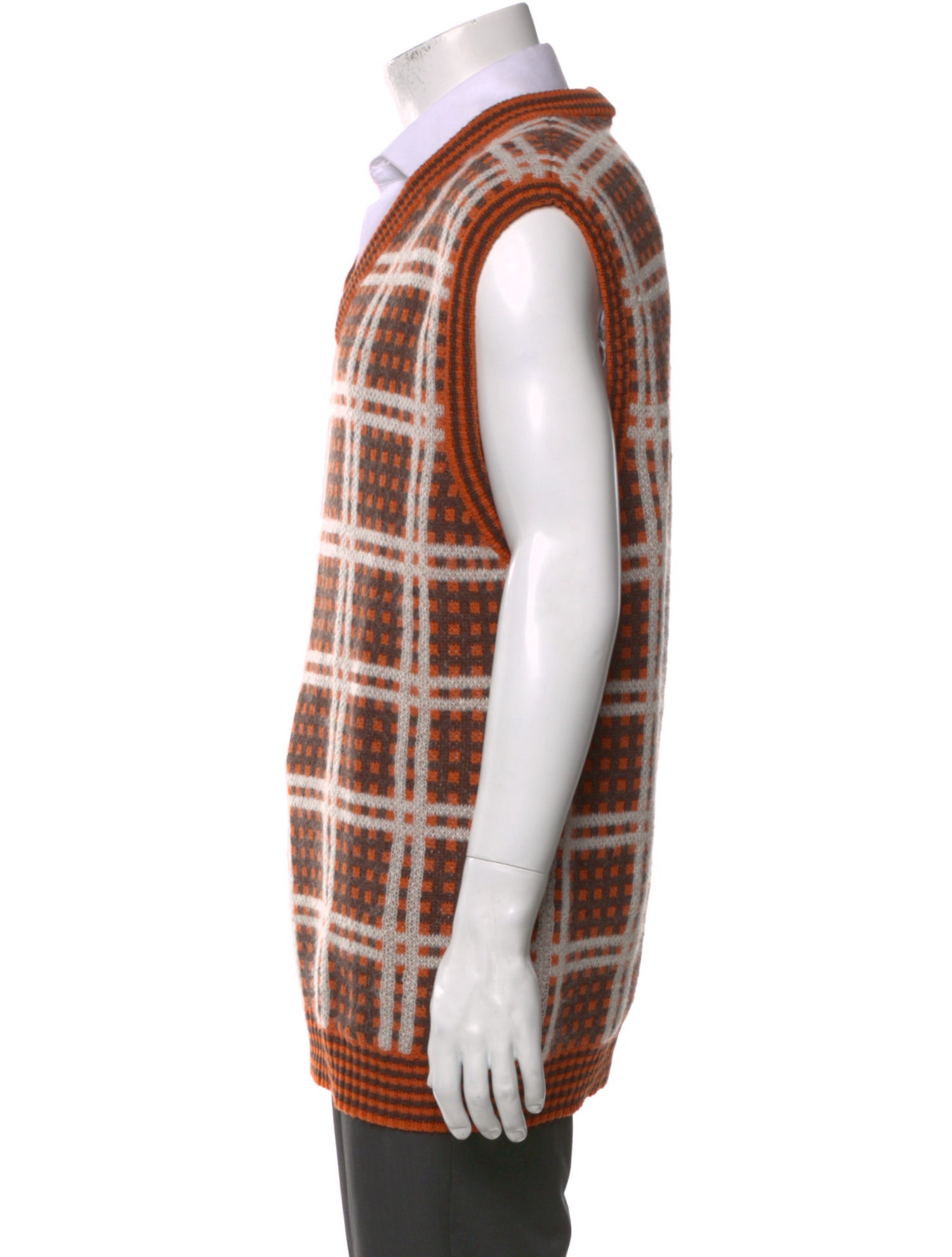 Marni Virgin Wool Plaid Print Sweater Vest w/ Tags