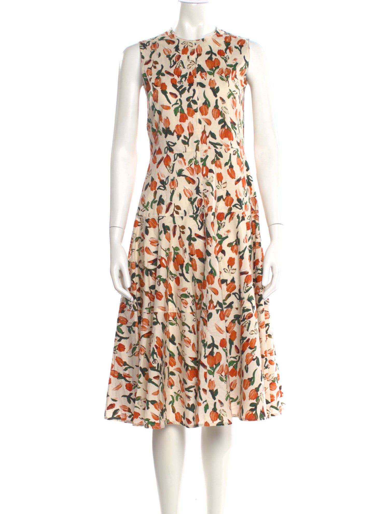 Marni Floral Print Midi Length Dress