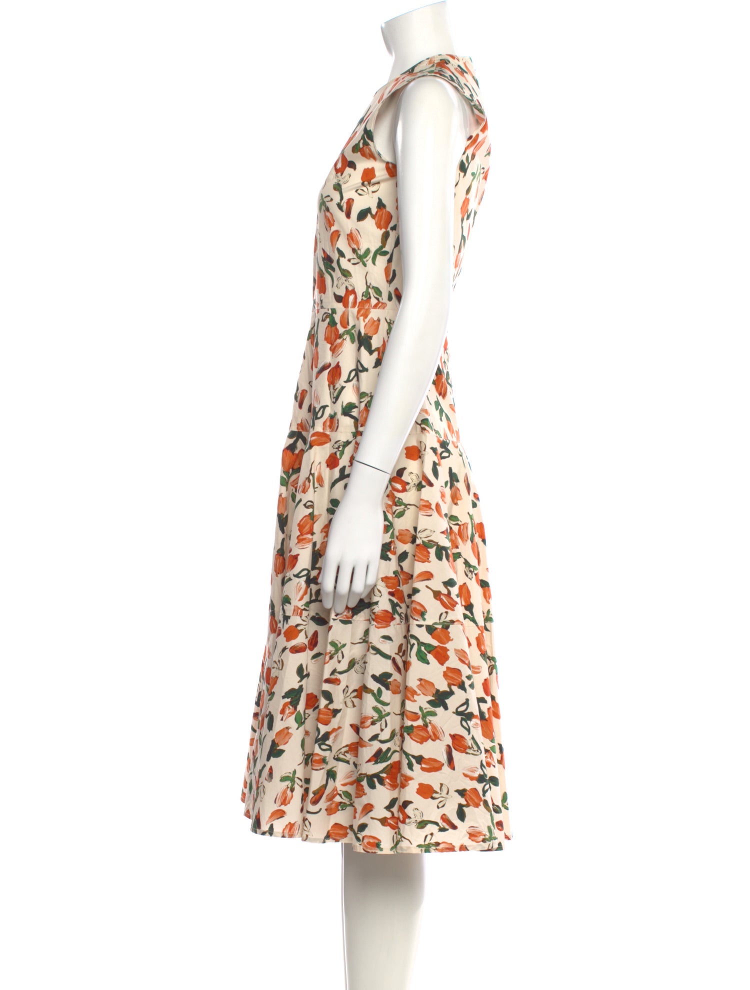 Marni Floral Print Midi Length Dress