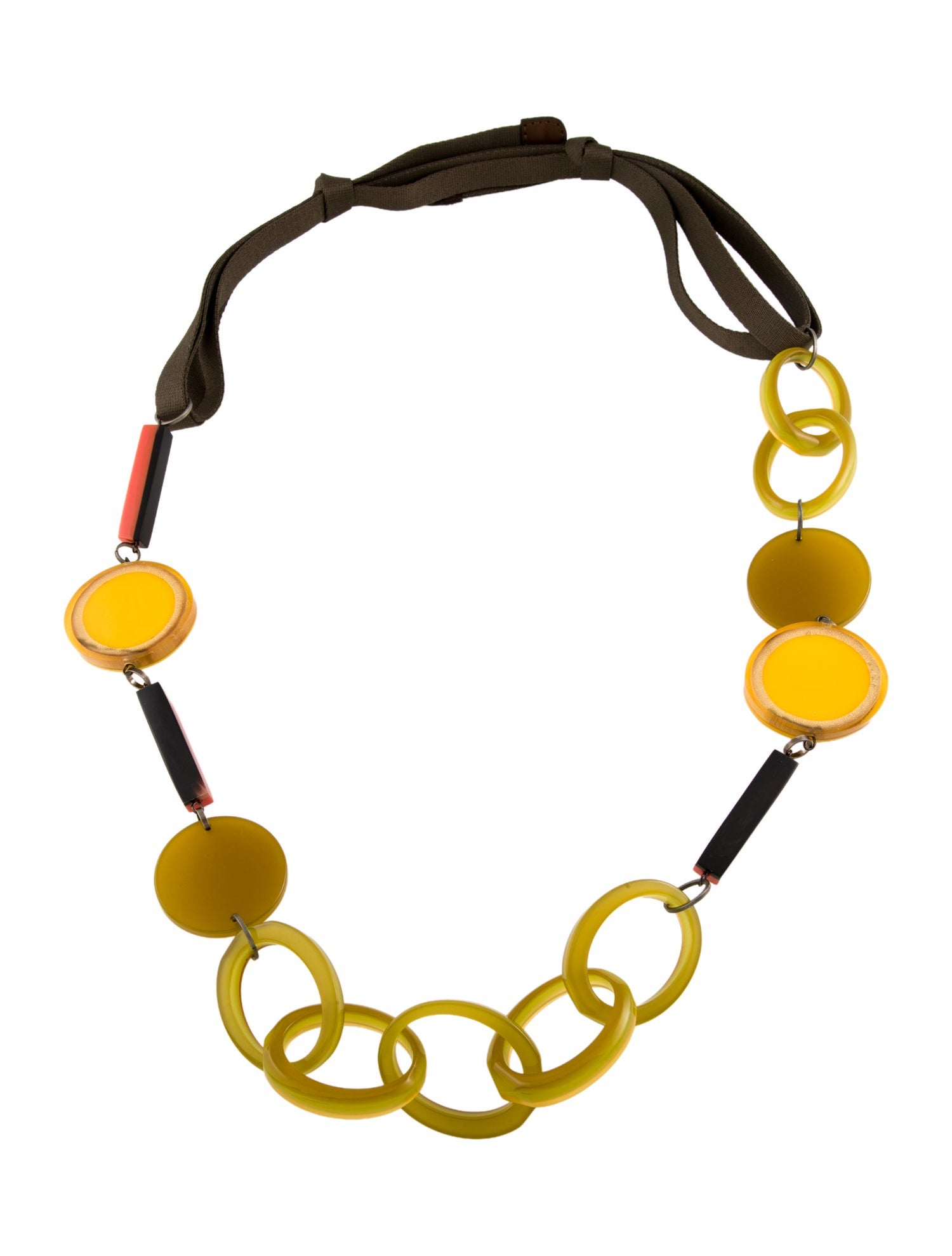 Marni Resin, Fabric & Horn Necklace