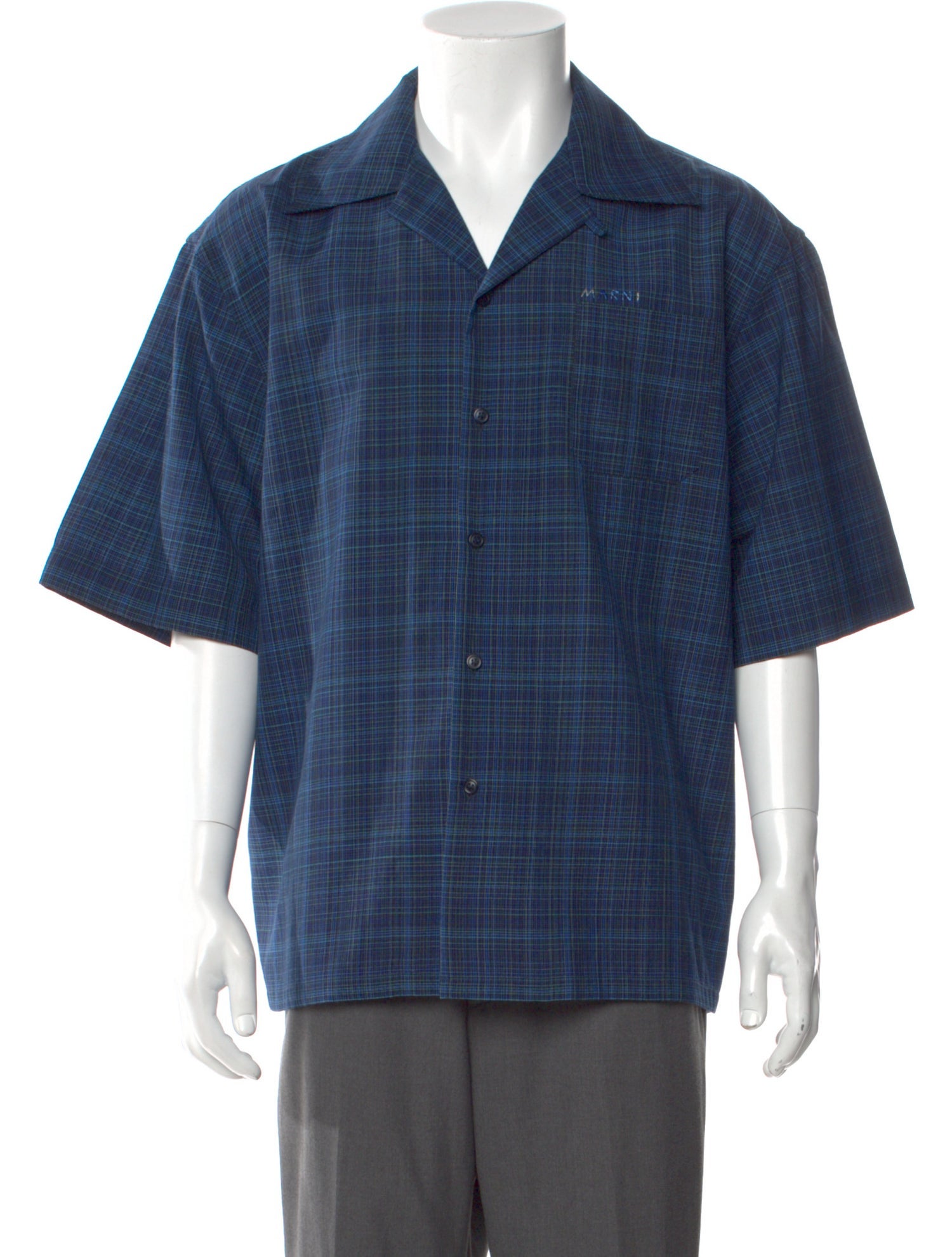 Marni Virgin Wool Plaid Print Shirt