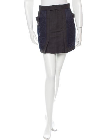 Marni Quilt-Accented Wool Skirt