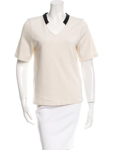 Marni V-Neck Short Sleeve Top