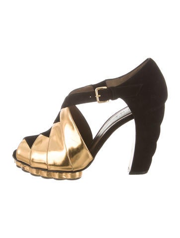 Marni Suede Peep-Toe Pumps