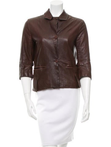 Marni Leather Button-Up Jacket