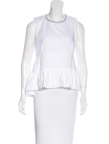 Marni Sleeveless Ruffle-Trimmed Top
