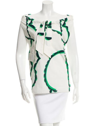 Marni Printed Bateau Neck Top