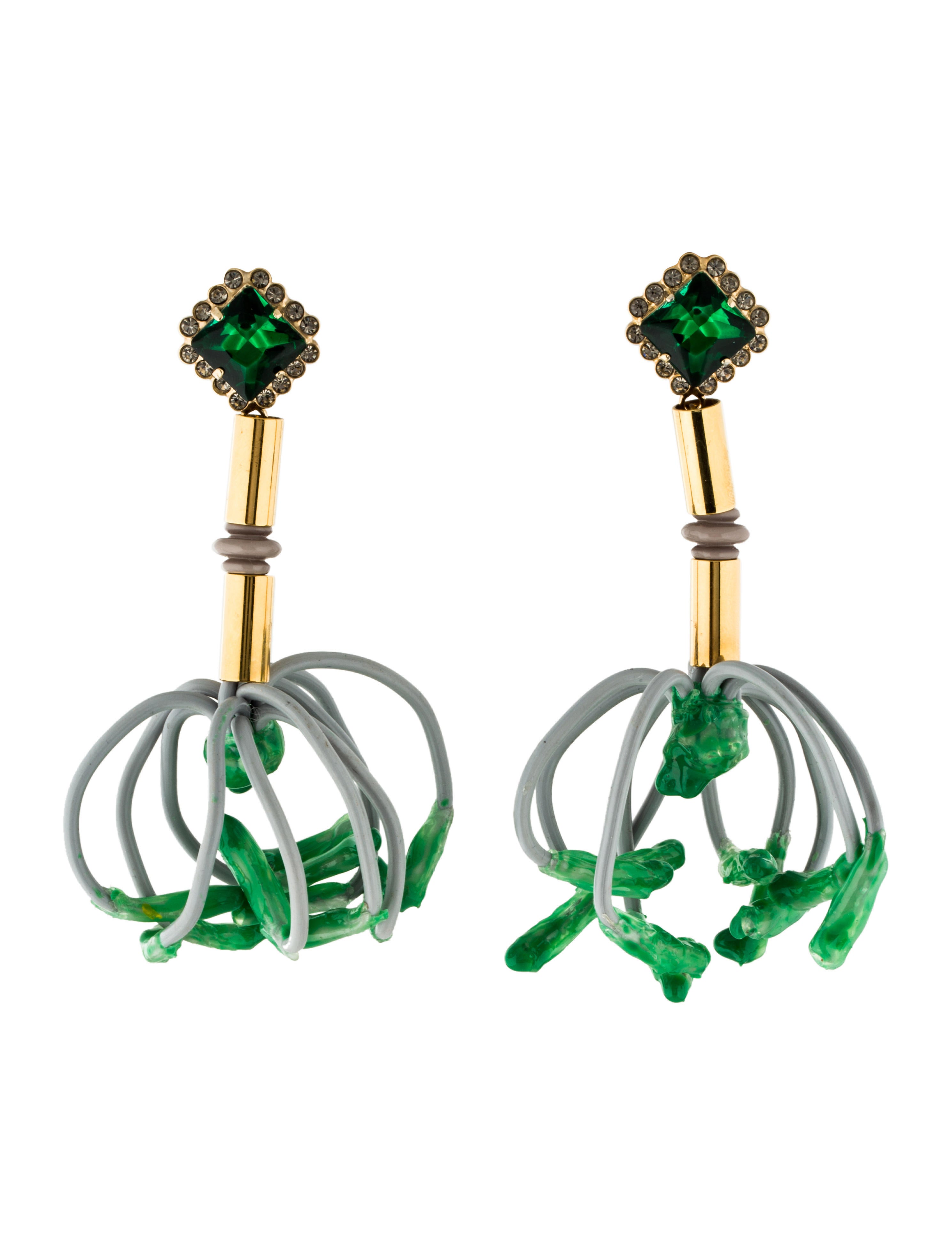 Marni Wire Tassel Chandelier Earrings GoldTone Metal Chandelier