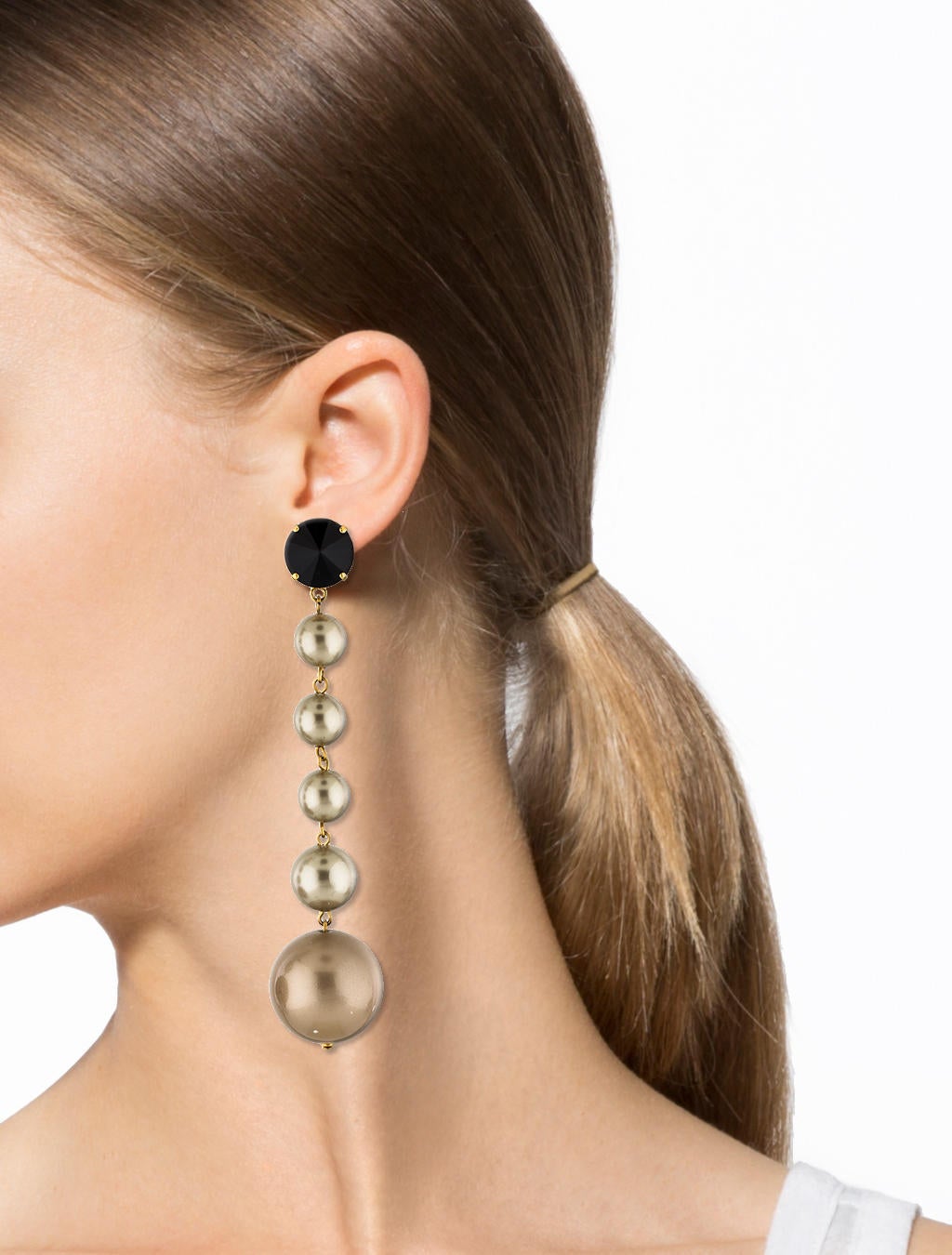 Marni Crystal & Faux Pearl Drop Earrings
