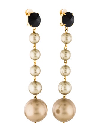 Marni Crystal & Faux Pearl Drop Earrings