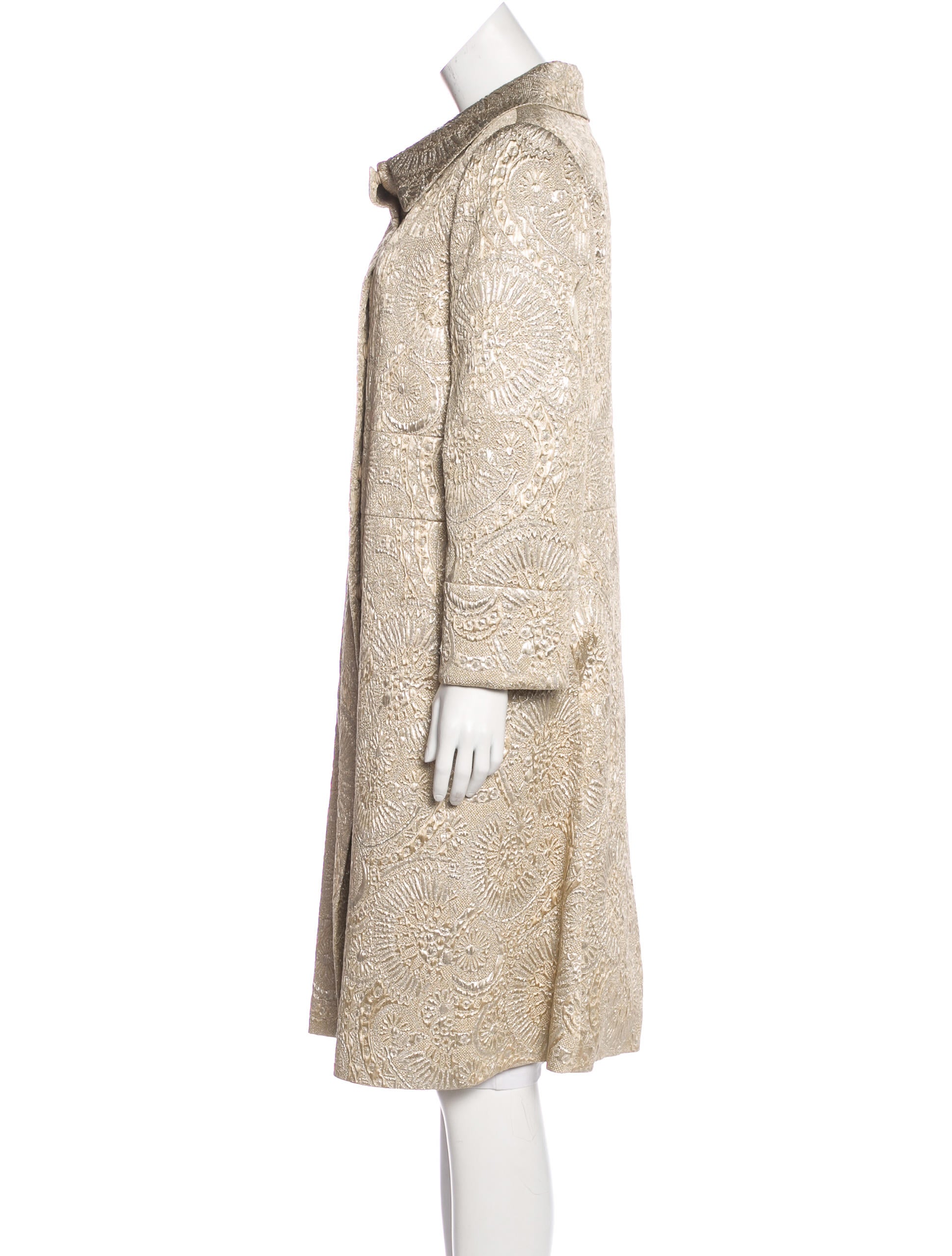 Marni Long Brocade Coat Clothing MAN60403 The RealReal