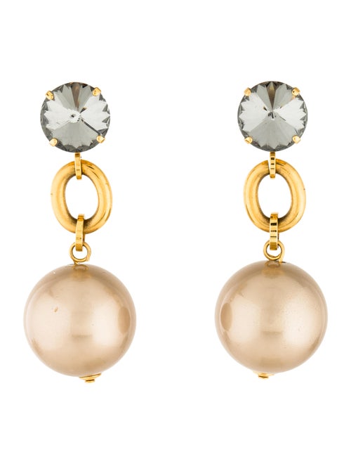 Marni Crystal & Faux Pearl Drop Earrings