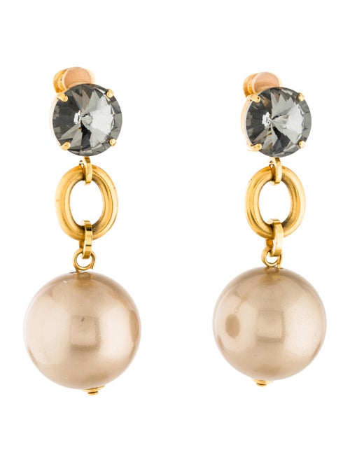 Marni Crystal & Faux Pearl Drop Earrings