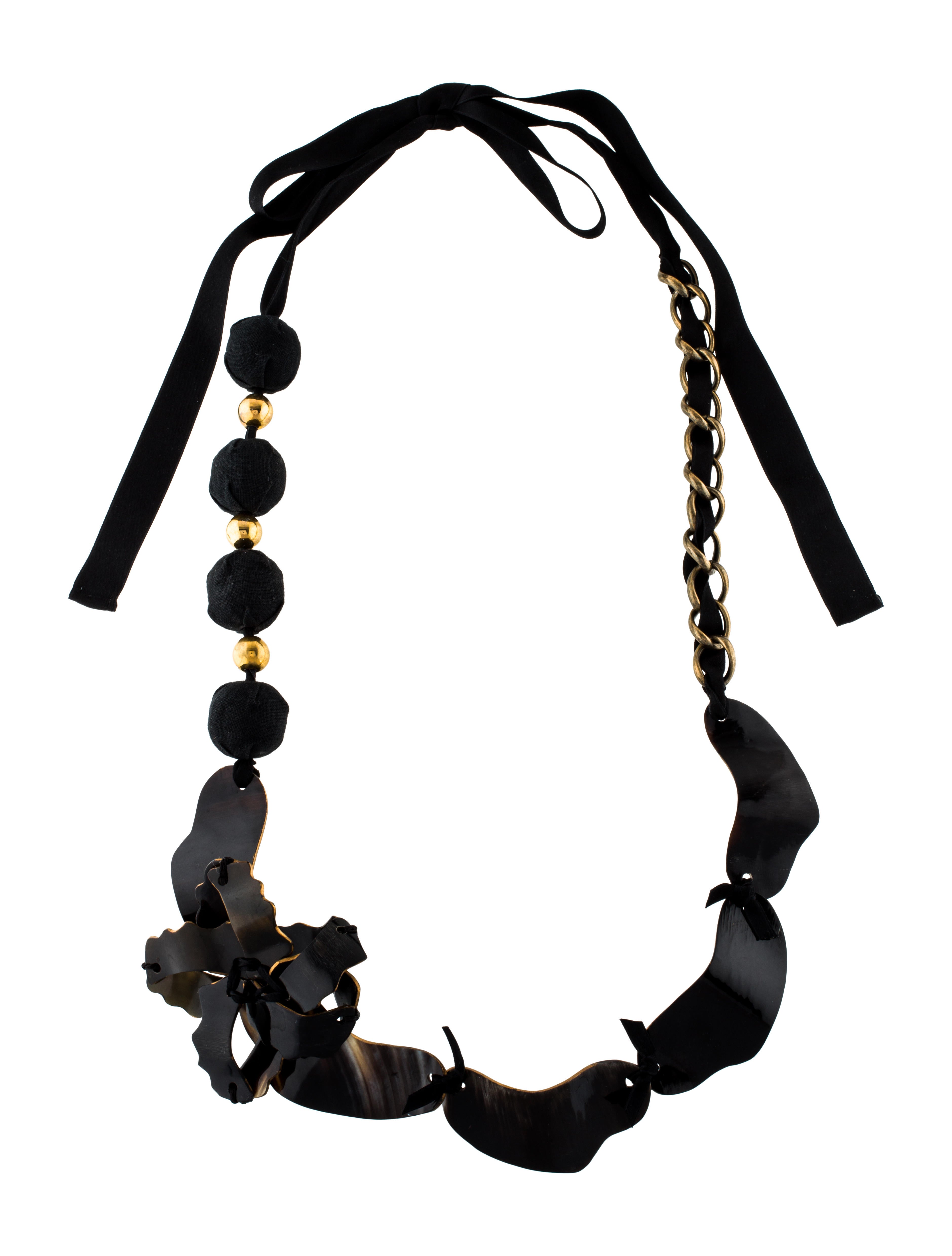 Marni Horn & Fabric Ball Necklace