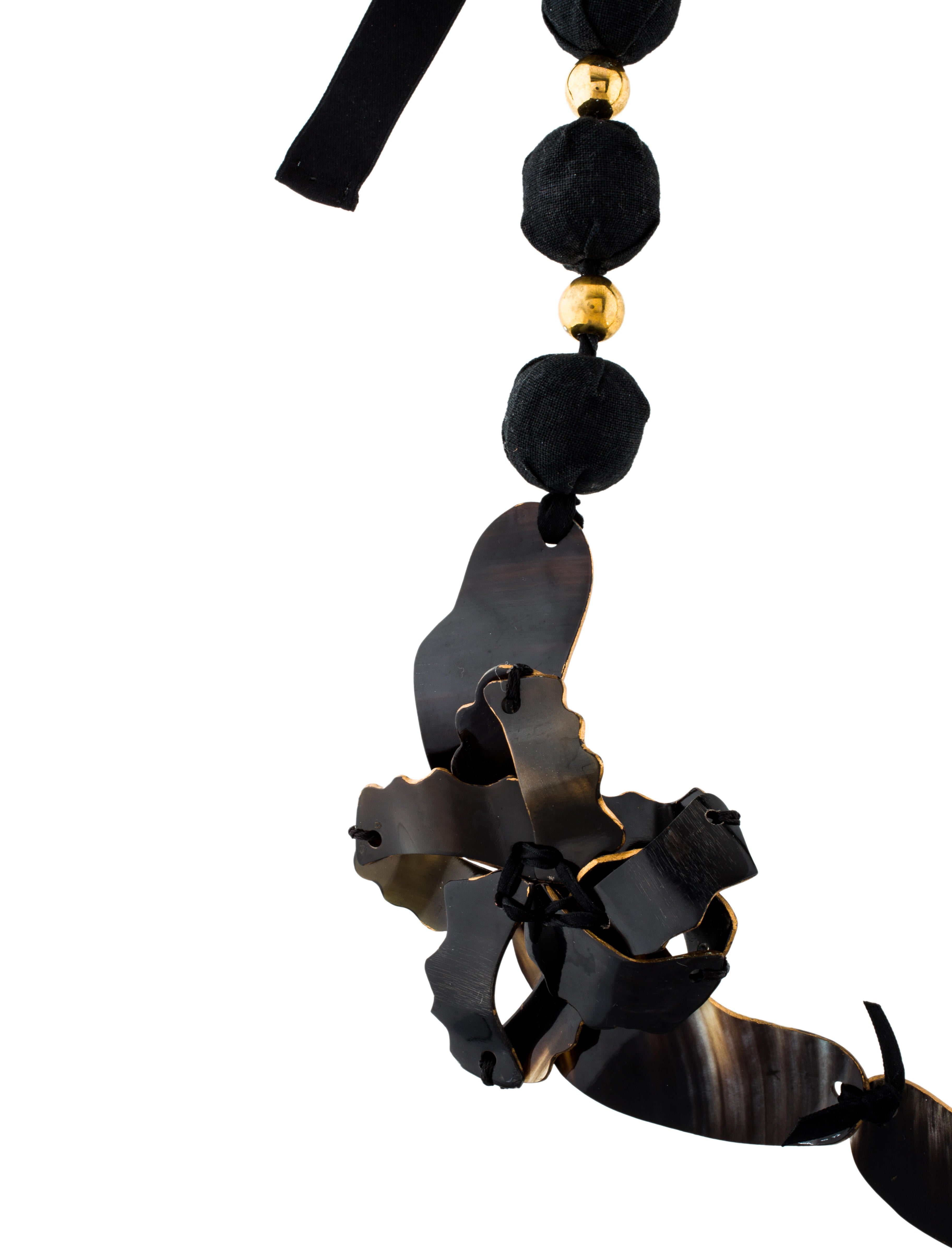 Marni Horn & Fabric Ball Necklace