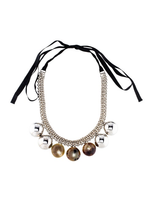Marni Resin, Horn & Metal Marni Ribbon Necklace Si