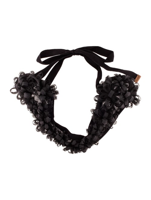 Marni Ruffle Collar Necklace Black