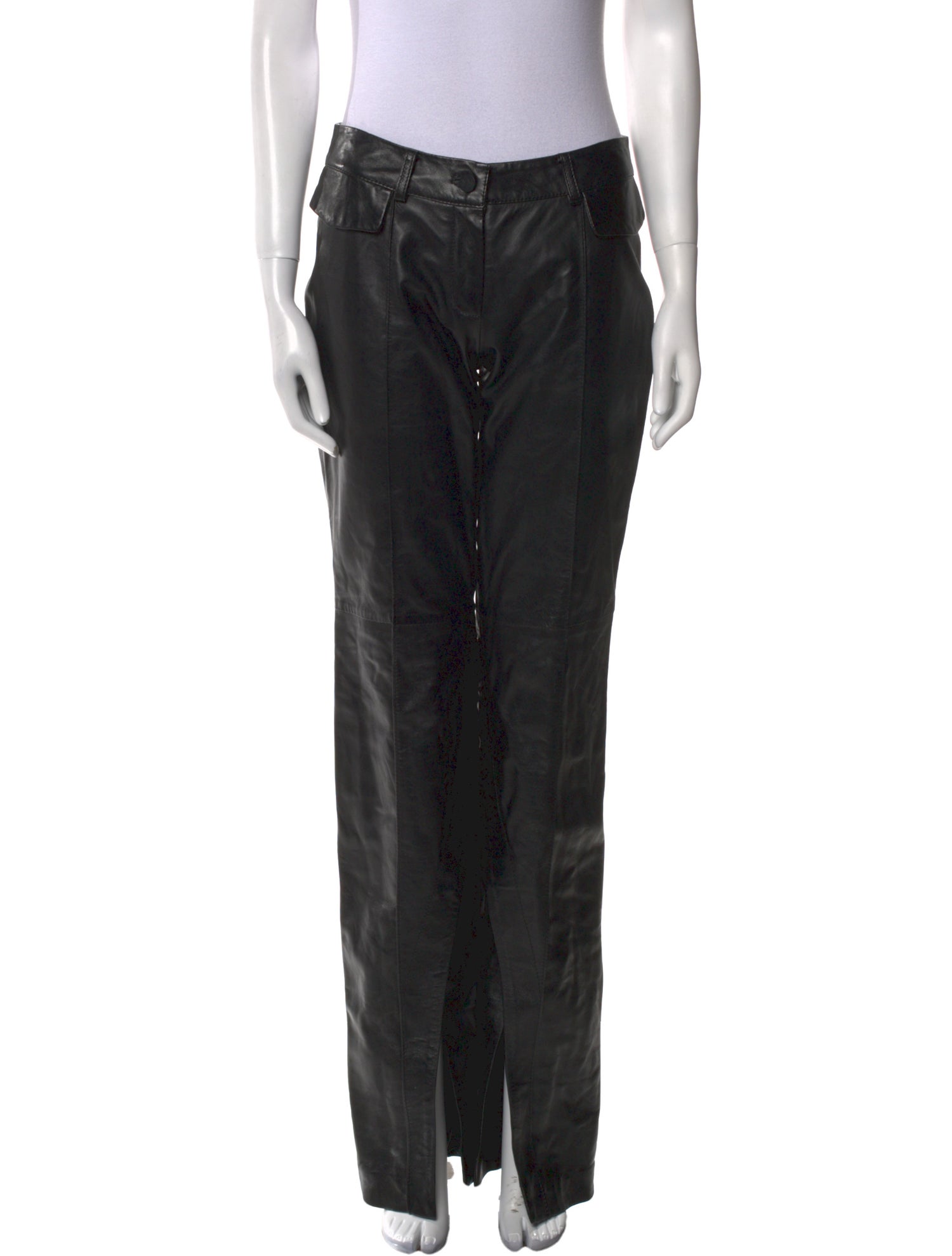 The Mannei Leather Wide Leg Pants