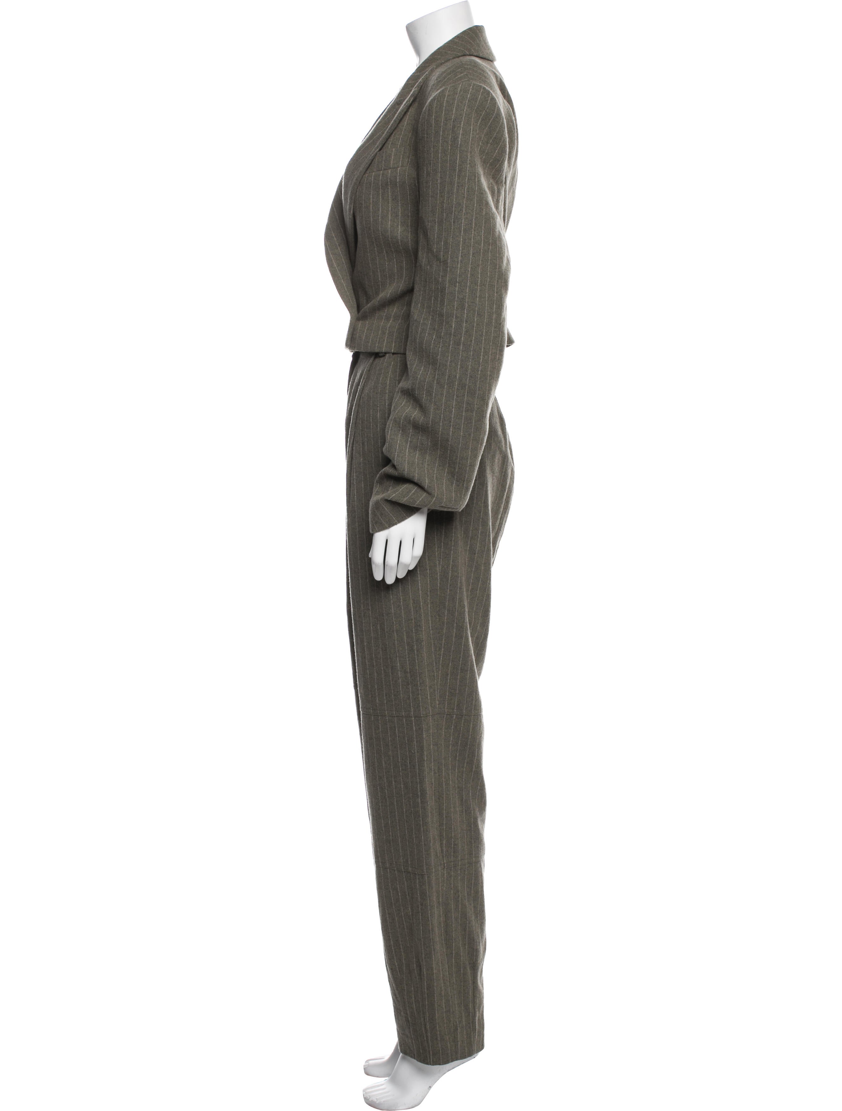 The Mannei Virgin Wool Striped Pantsuit
