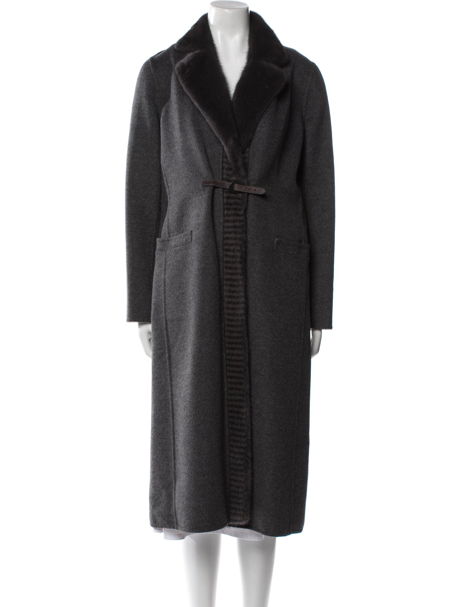 Manzoni 24 Wool Coat with Removable Mink Collar Lining